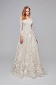 V Yaka Dantel Uzun Kollu Gelinlik Oleg Cassini Gelinlik Stilleri Gelinlik The Dress