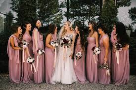 Dusty Rose And Emerald Grand Rapids Barn Wedding Junebug Weddings Dusty Rose Bridesmaid Dresses Rose Bridesmaid Dresses Barn Wedding