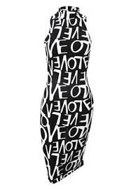 Love Graffiti Dress Black And White Love Graffiti Dress This Mock Neck Tank Dress Is A Midi Style That Hits At Th How To Look Classy Diva Fashion Fashion