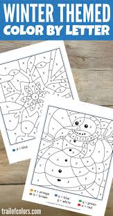 Winter Color By Letter Free Printable Trail Of Colors Winter Activities For Kids Winter Crafts Winter Crafts For Kids
