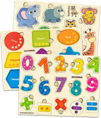 There are 9 puzzles varying from easy to intermediate to difficult. Amazon Com Wooden Puzzles For Toddlers 1 3 By Quokka 3 Puzzles For Kids Ages 2 4 With Matching Pictures Inside Wood Toy For Learning Numbers Shapes Animals Gift Educational Game For
