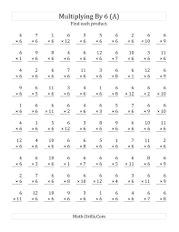 All of our grade 9 through grade 12 math worksheets, lessons, homework, and quizzes. The Multiplying 1 To 12 By 6 A Math Worksheet From The Multiplicatio Multiplication Worksheets Math Multiplication Worksheets Multiplication Facts Worksheets