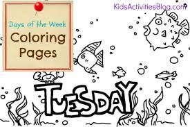 Days of the week book from twistynoodle.com. Tuesday Coloring Page