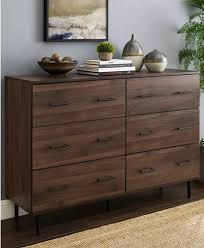 Walker Edison Modern Wood 6 Drawer Dresser Reviews Furniture Macy S In 2020 Wood Dresser Decor Dark Wood Furniture Wood Bedroom Furniture