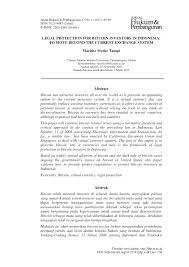 Pdf Legal Protection For Bitcoin Investors In Indonesia To Move Beyond The Current Exchange System