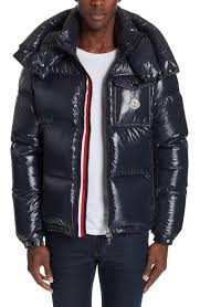 Men S Moncler Montbeliard Giubbotto Stripe Puffer Coat Size 6 Blue Puffer Coat Moncler Shiny Jacket