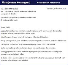 Contoh surat penawaran barang ke perusahaan. Surat Penawaran Produk Makanan Guru Galeri