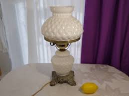 Vintage Hedco Milk Glass Quilted Hurricane Table Lamp And Night Light Electric Gone With The Wind 3 Way Milk Glass Collection Fenton Milk Glass Milk Glass Lamp