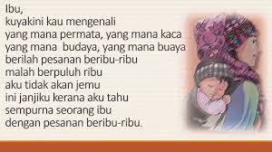 (a) kasih sayang seorang ibu terhadap anaknya. Sajak Pesan Ibu Beribu Ribu Komsas Tingkatan 3 Cute766