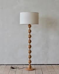 Hugo wood column usb table lamp. Hugo Barbell Wood Floor Lamp Lostine