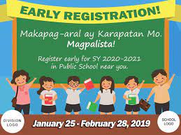 Early Registration For Sy 2020 2021 Tarp And Registration Form Registration Form Registration School Logo