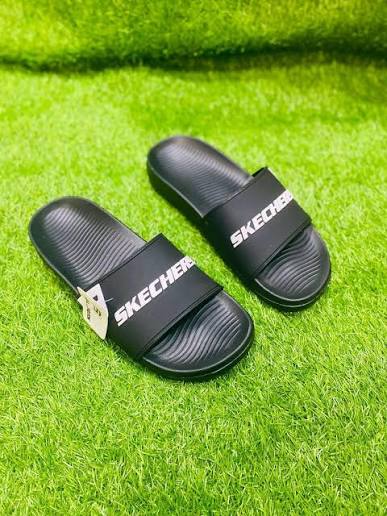 Mens Black PU Leather Slide Slippers – Comfort Fit Sizes 7-10 | Non-Slip and Breathable