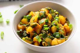 Potato Spring Onion Curry Recipe How To Make Potato Spring Onion Curry Recipe Mix Vegetable Recipe Curry Recipes Vegetable Recipes