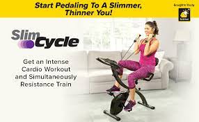 Do not stand, & keep water nearby. Amazon Com Original As Seen On Tv Slim Cycle Stationary Bike Folding Indoor Exercise Bike With Arm Resistance Bands And Heart Monitor Perfect Home Exercise Machine For Cardio Sports Outdoors