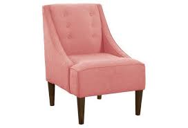 Love This Light Coral Color On The Smooth Linen Upholstery Paired With The Graceful Swooping Shape Of This Arm Chair Furniture Chair Armchair