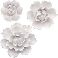 Ceramic cornflower in blue&white/ 2 size available. Amazon Com Handmade Ceramic Flower Wall Decor Porcelain Flower Decoration White 3 Pack Of Set 2 8 3 54 4 72 Home Kitchen