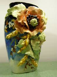 Antique 19th C French Barbotine Majolica E G Vase Edouard Gilles Applied Roses Eur 622 08 Picclick Fr Art Deco Vases Majolica Majolica Pottery