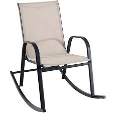Stackable Sling Rocking Chair Taupe Rocking Chair Chair Patio Furnishings