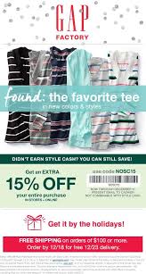 Pinned December 8th Extra 15 Off At Gap Factory Or Online Via Promo Code Nosc15 Thecouponsapp Shopping Coupons Coupons Coupon Apps