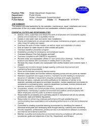 Find the latest site supervisor job vacancies and employment opportunities in middle east and gulf. Water Department Supervisor Job Description