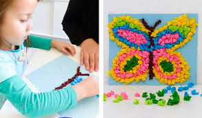 Eine schöne blume basteln aus krepppapier und sechs ovalen styropor rahmen. Fruhlingsbasteln Basteln Mit Kindern Snyggis Familienblog