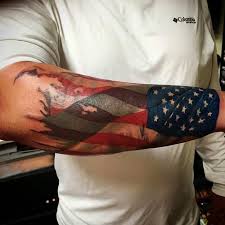 From an eagle and flag tattoo to the us flag with military members, guns, a cross, angels, dog tags, skulls, or quotes, there are many cool american tattoos for men to get. Top 89 American Flag Sleeve Tattoo Ideas 2021 Inspiration Guide