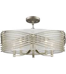 Golden Lighting 5516 5sf Wg Shr Zara 5 Light 26 Inch White Gold Semi Flush Pendant Ceiling Light