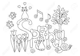 Coloring pages are all the rage these days. Hand Drawn Coloring Page For Adults And Children On Spring Theme Royalty Free Cliparts Vectors And Stock Illustration Image 124320067
