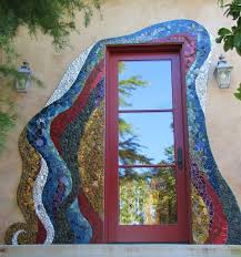 Ritter Residence Mosaic Door Surround Ungrouted Tile Pebbles And Found Objects Passiflora Mosaics 2012 Avila Valley San Luis Mosaik Wandbild Wand Ritter