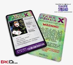 Create your custom id card using a template from the adobe spark library. Task Force X Suicide Squad Classic Comic Id Card 1417x1181 Png Download Pngkit