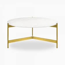 A coffee table can make or break your living room. Merrill Round Coffee Table White Marble Top Brass Cult Uk