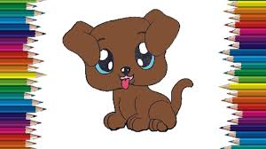 Use smooth, circular lines without the need to press hard on the pencil. How To Draw A Cute Dog Easy Puppy Cartoon Drawing Step By Step