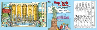 Color the flag's shield blue, red, yellow, green and brown with a white banner on a blue background. New York For Kids 25 Big Apple Sites To Color Dover Coloring Books Patricia J Wynne 9780486441269 Amazon Com Books