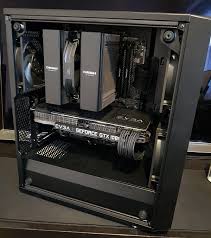 Black And White Lian Li Pc Build Sleek Black Rig Ready To Take You To Another Gaming World Rigs Pcmasterrace Custom Pc Computer Desk Setup Custom Pc Desk