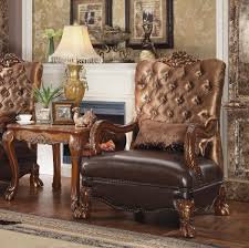 A great addition to any home! Buy Acme Dresden 52097 Accent Chair 2 Pcs In Cherry Golden Brown Oak Velvet Online