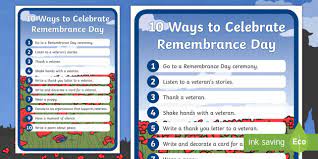 From bbq ribs to salads, desserts and more. 10 Ways To Celebrate Remembrance Day Display Poster