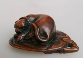 It was originally a carved toggle part of a box that helped a. Netsuke Wood Animal Sleeping Cat Japan Edo Period Catawiki
