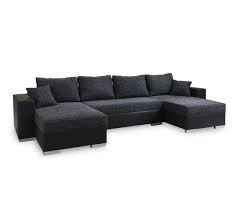 Types grand angle droit (8) grand angle gauche (8) panoramique grand u (3). Canape D Angle Convertible Panoramique 5 A 6 Places Enno Tissu Et Simili Cuir Noir Canape But