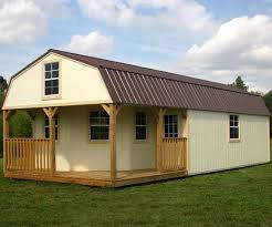 Derksen Portable Painted Lofted Barn Cabin With Wrap Around Porch Visit Www Derksenbuildingstx Com Lofted Barn Cabin Tiny House Cabin Portable Buildings