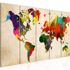 Angin senja adalah kepala sekolah virtual, sebuah sekolah zonder ruang dan waktu. Vlies Leinwandbild Xxl Kunstdruck Wandbild Bild Weltkarte Reise K A 0066 B B