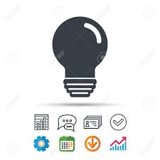 Light Bulb Icon Lamp Sign Illumination Technology Symbol Statistics