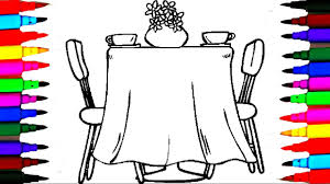 Sorry i couldn't find a 'dining room' picture! Coloring Pages Dining Room L Furniture Drawing Pages To Color For Kids L Learn Rainbow Colors Youtube