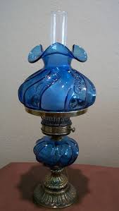 Fenton Paisley Electric Student Or Table Hurricane Lamp Etsy Antique Oil Lamps Fenton Lamps Lamp