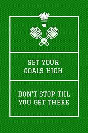 Badminton Motivational Quote Badminton Set Your Goals Motivational Quotes