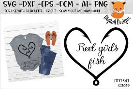 Download Reel Girls Fish Fishing Hook Heart Svg 95547 Cut Files Design Bundles