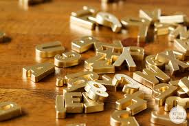 Wooden color magnetic alphabet letters personalised bedroom wall door name. Diy Gold Magnetic Letters
