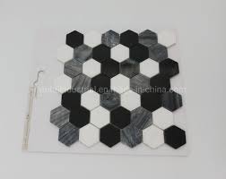 Rated 4 out of 5 stars. China Home Decor Hexagon Bathroom Floor Tile Color White Mix Black Pattern Marble Mosaic China Kitchen Tiles Stone Mosaic