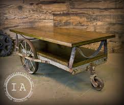 Vintage Industrial Janesway Rumble Factory Cart Railroad Cart Coffee Table Vintage Industrial Decor Cart Coffee Table Industrial Furniture