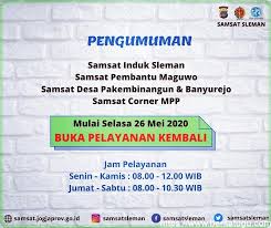Entdecke rezepte, einrichtungsideen, stilinterpretationen und andere ideen zum ausprobieren. Pengumuman Jam Operasional Samsat Induk Sleman Samsat Pembantu Maguwo Samsat Desa Pakembinangun Banyurejo Samsat Corner Mpp Mulai 26 Mei 2020 Kembali Normal Berita Tugu Pusat Berita Terupdate Dari Kotamu