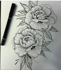 Pinterest Linell Tattoo Drawings Flower Tattoos Peony Drawing